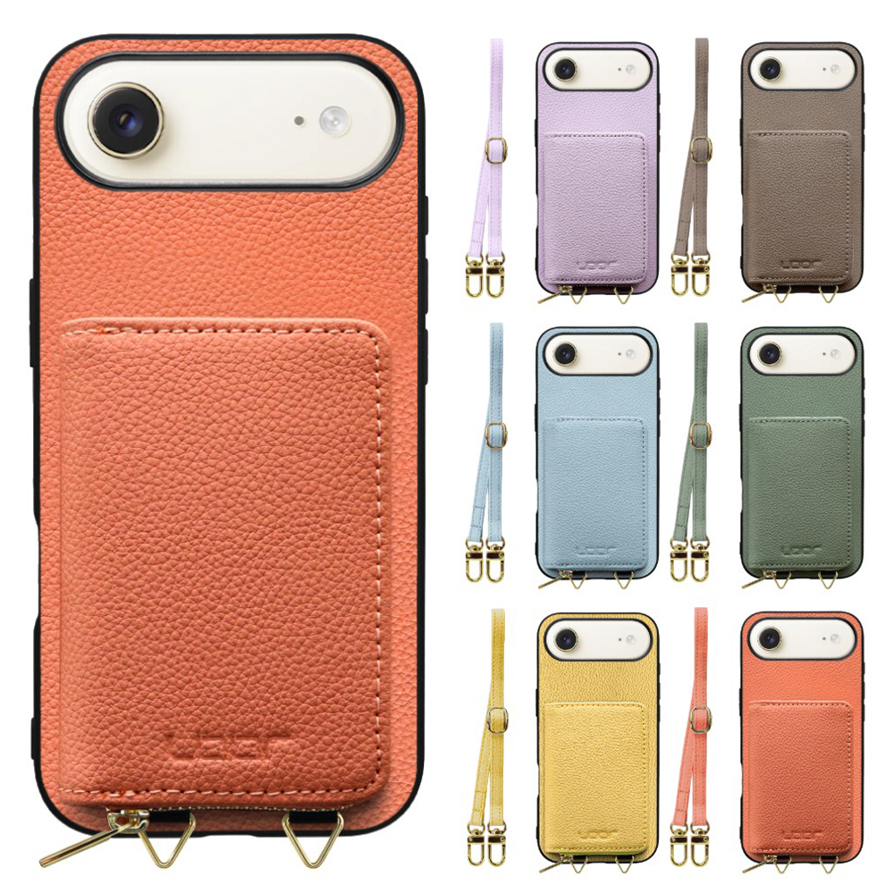 [ LOOF LUXURY-SHELL POUCH ] iPhone Air iPhone Air アイフォン エア iPhoneAir ケース ショルダー スマホショルダー 背面 収納 ポーチ付き カバー スマホケース ストラップ 本革 [ iPhone Air 用 ]