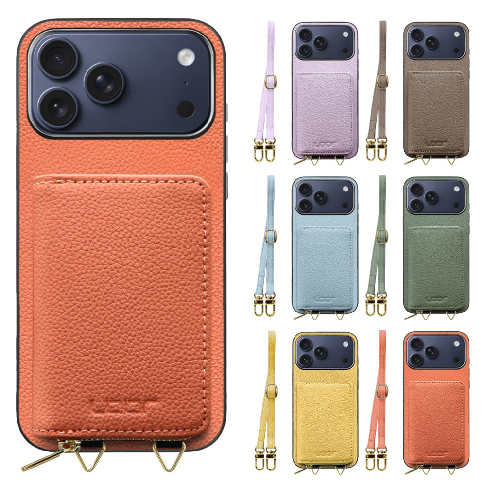 [ LOOF LUXURY-SHELL POUCH ] iPhone 17 Pro Max iPhone17 Pro Max アイフォン17 プロ マックス ケース ショルダー スマホショルダー 背面 収納 ポーチ付き カバー スマホケース ストラップ 本革 [ iPhone 17 Pro Max 用 ]