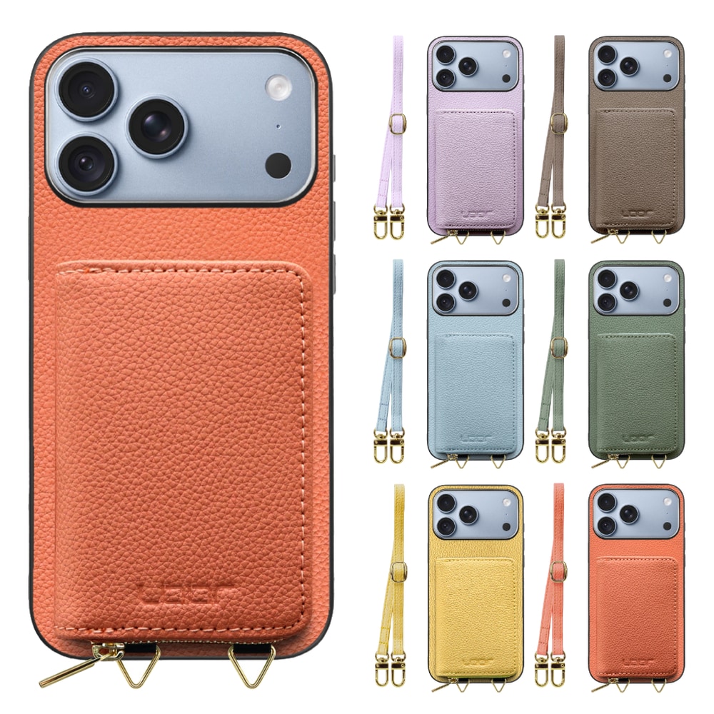 [ LOOF LUXURY-SHELL POUCH ] iPhone 18 Pro Max iPhone18 Pro Max アイフォン18 プロ マックス ケース ショルダー スマホショルダー 背面 収納 ポーチ付き カバー スマホケース ストラップ 本革 [ iPhone 18 Pro Max ]