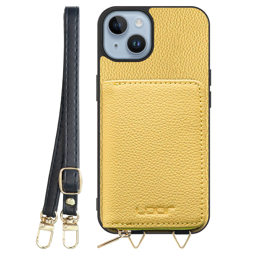 LooCo Official Shop LOOF LUXURY-SHELL POUCH iPhone 14 iphone14 ケース  ショルダー スマホショルダー 背面 収納 ポーチ付き カバー スマホケース ストラップ 本革 iPhone 14