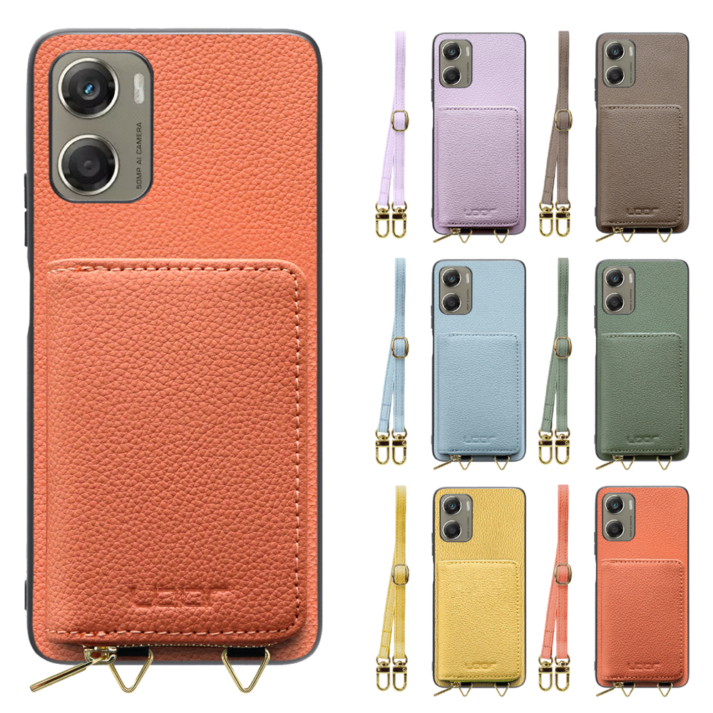 [ LOOF LUXURY-SHELL POUCH ] moto g06 モトローラ XT2535-6 ケース ショルダー スマホショルダー 背面 収納 ポーチ付き カバー スマホケース ストラップ 本革 [ moto g06 ]