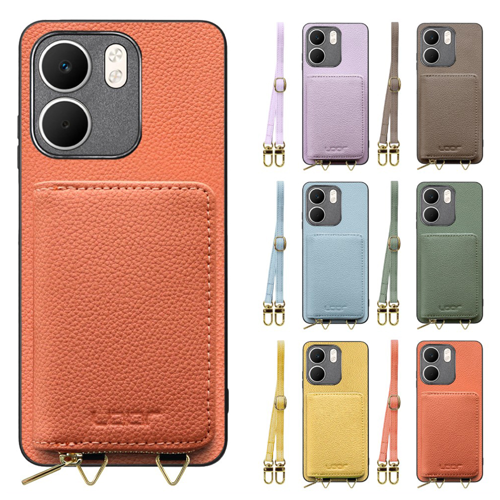 [ LOOF LUXURY-SHELL POUCH ] OPPO A5x オッポ ケース ショルダー スマホショルダー 背面 収納 ポーチ付き カバー スマホケース ストラップ 本革 [ OPPO A5x 用 ]