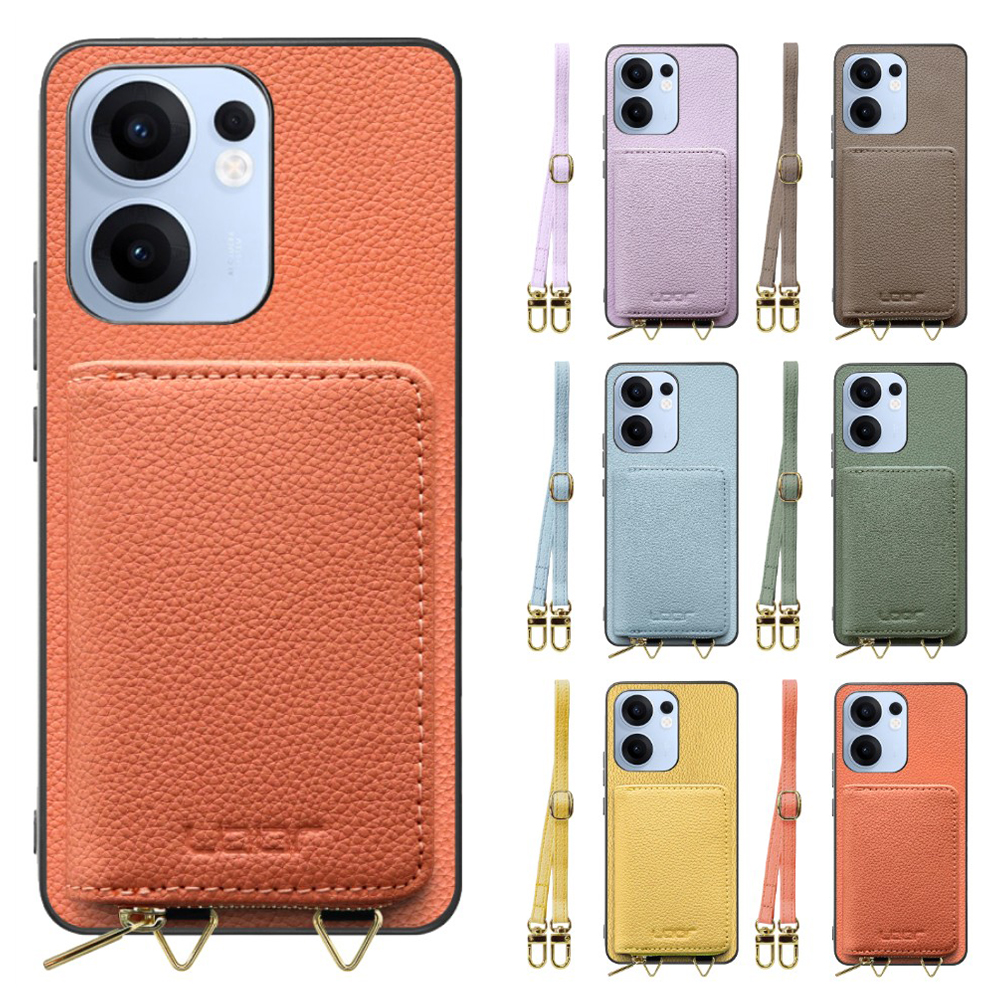 [ LOOF LUXURY-SHELL POUCH ] OPPO Reno13 A  ケース ショルダー スマホショルダー 背面 収納 ポーチ付き カバー スマホケース ストラップ 本革 [ OPPO Reno13 A ]