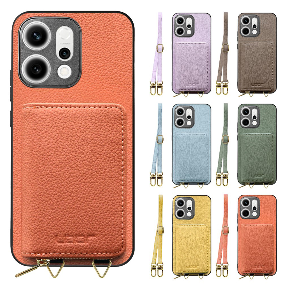 [ LOOF LUXURY-SHELL POUCH ] OPPO Reno14 5G  ケース ショルダー スマホショルダー 背面 収納 ポーチ付き カバー スマホケース ストラップ 本革 [ OPPO Reno14 5G ]