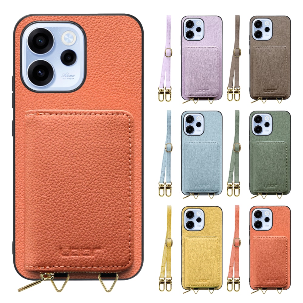 [ LOOF LUXURY-SHELL POUCH ] OPPO Reno15 A CPH2801 A601OP ケース ショルダー スマホショルダー 背面 収納 ポーチ付き カバー スマホケース ストラップ 本革 [ OPPO Reno15 A ]