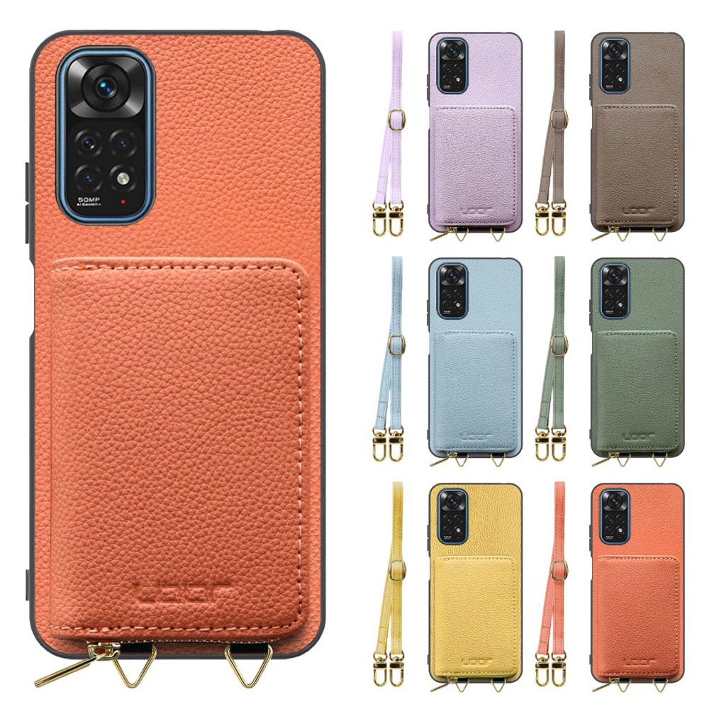 [ LOOF LUXURY-SHELL POUCH ] Xiaomi Redmi Note 11 redminote11 note11 ケース ショルダー スマホショルダー 背面 収納 ポーチ付き カバー スマホケース ストラップ 本革 [ Redmi Note 11 ]