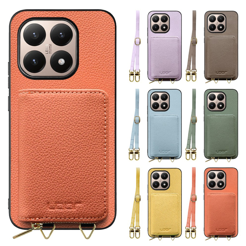 [ LOOF LUXURY-SHELL POUCH ] Xiaomi 15T シャオミ 15T ケース ショルダー スマホショルダー 背面 収納 ポーチ付き カバー スマホケース ストラップ 本革 [ Xiaomi 15T ]