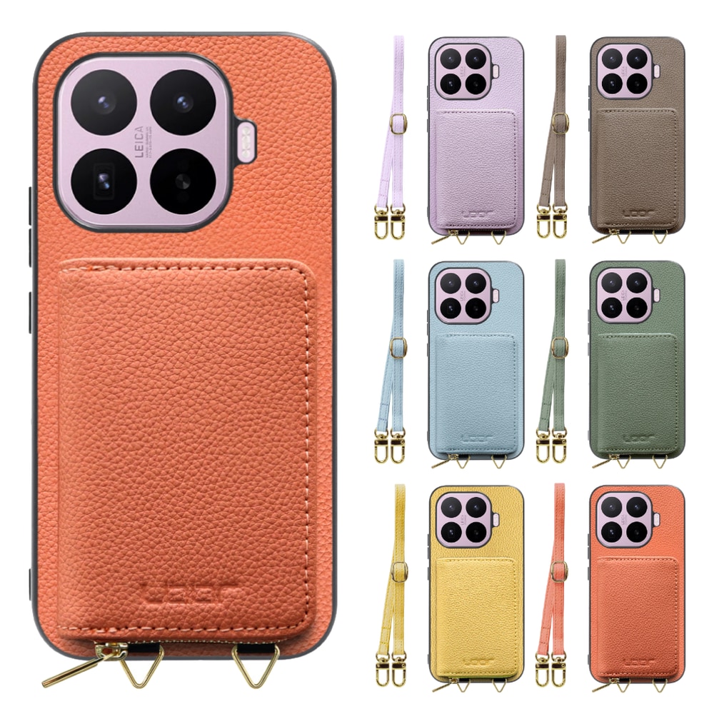 [ LOOF LUXURY-SHELL POUCH ] Xiaomi 17T シャオミ ケース ショルダー スマホショルダー 背面 収納 ポーチ付き カバー スマホケース ストラップ 本革 [ Xiaomi 17T ]