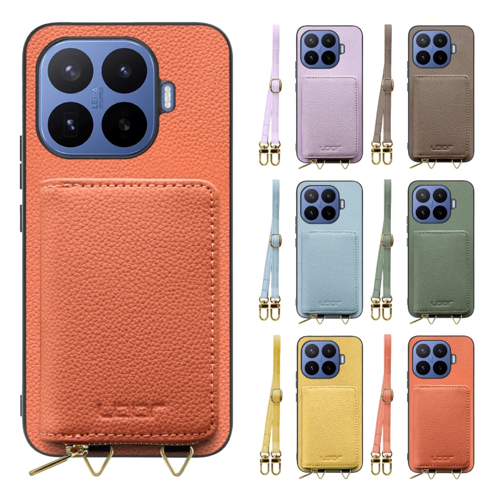 [ LOOF LUXURY-SHELL POUCH ] Xiaomi 17T Pro シャオミ ケース ショルダー スマホショルダー 背面 収納 ポーチ付き カバー スマホケース ストラップ 本革 [ Xiaomi 17T Pro ]
