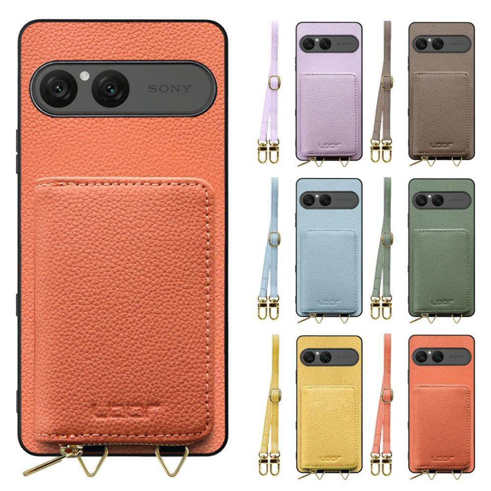 [ LOOF LUXURY-SHELL POUCH ] Xperia 10 VII エクスペリア XQ-FE44 ケース ショルダー スマホショルダー 背面 収納 ポーチ付き カバー スマホケース ストラップ 本革 [ Xperia 10 VII 用 ]