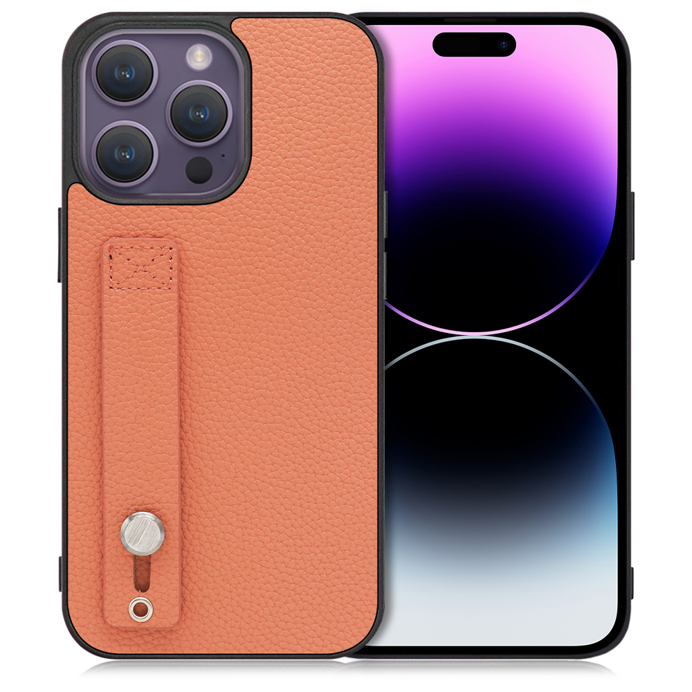 LOOF HOLD-SHELL iPhone 14 Pro Max 用 [フラミンゴ] 薄い 軽量 背面 本革 ケース カバー シンプル スマホケース スマホカバー ストラップホール ベルト付