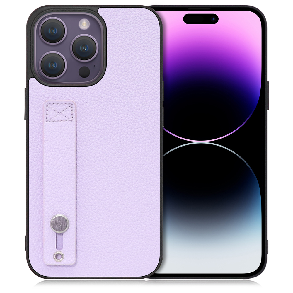 LOOF HOLD-SHELL iPhone 14 Pro Max 用 [ラベンダー] 薄い 軽量 背面 本革 ケース 固定 ベルト カバー シンプル スマホケース スマホカバー