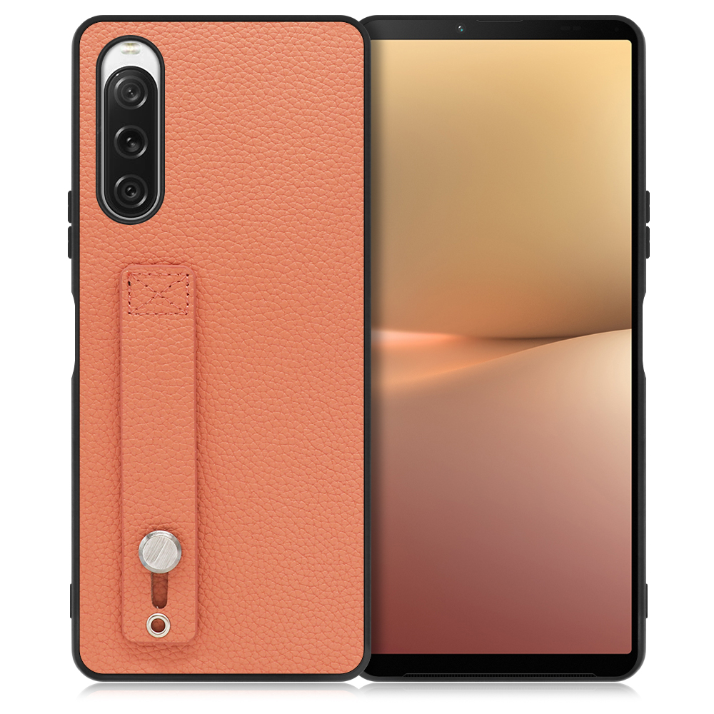 LooCo Official Shop LOOF HOLD-SHELL Xperia 10 V SOG11 SO-52D 10V  xperia10V スマホケース 背面 ケース カバー ハードケース 背面ベルト 本革 ストラップホール Xperia 10 V
