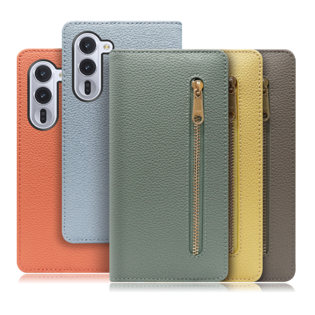 [ LOOF POCKET ] arrows Alpha F-51F M08 アルファ スマホケース ケース カバー 手帳型ケース カード収納 本革 マグネットなし ベルトなし ポケット ファスナー [ arrows Alpha 用 ]