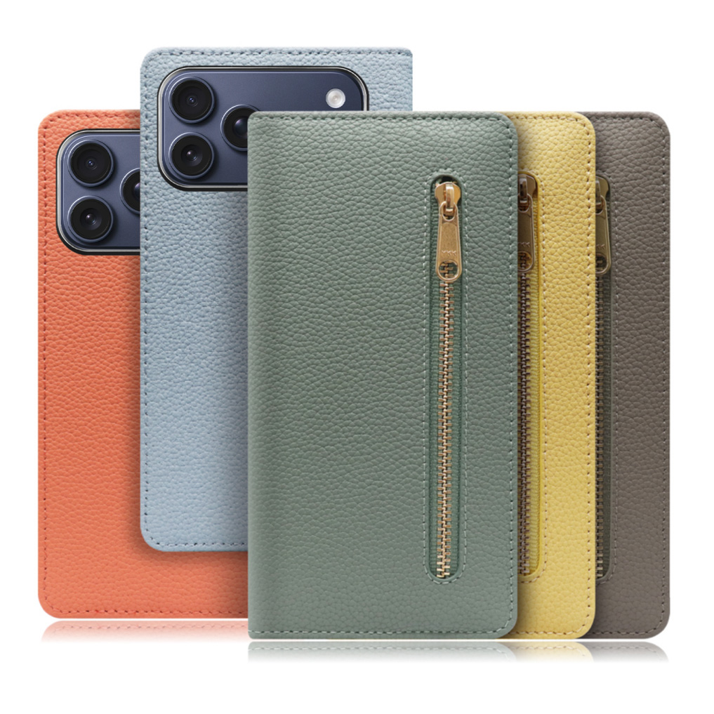 [ LOOF POCKET ] iPhone 17 Pro Max iPhone17 Pro Max アイフォン17 プロ マックス スマホケース ケース カバー 手帳型ケース カード収納 本革 マグネットなし ベルトなし ポケット ファスナー [ iPhone 17 Pro Max 用 ]