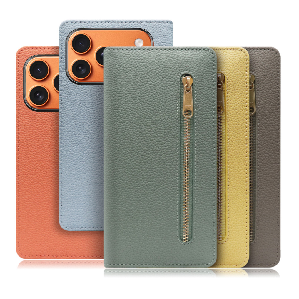 [ LOOF POCKET ] iPhone 17 Pro iPhone17 Pro アイフォン17 プロ スマホケース ケース カバー 手帳型ケース カード収納 本革 マグネットなし ベルトなし ポケット ファスナー [ iPhone 17 Pro 用 ]