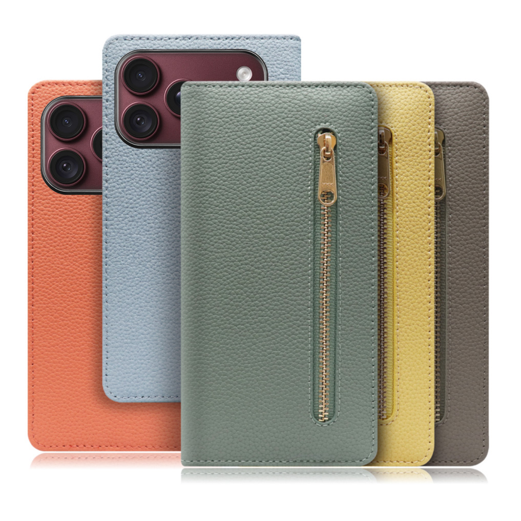 [ LOOF POCKET ] iPhone 18 Pro iPhone18 Pro アイフォン18 プロ スマホケース ケース カバー 手帳型ケース カード収納 本革 マグネットなし ベルトなし ポケット ファスナー [ iPhone 18 Pro ]
