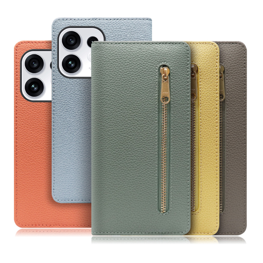 [ LOOF POCKET ] OPPO Reno16 5G CPH2865 スマホケース ケース カバー 手帳型ケース カード収納 本革 マグネットなし ベルトなし ポケット ファスナー [ OPPO Reno16 5G ]