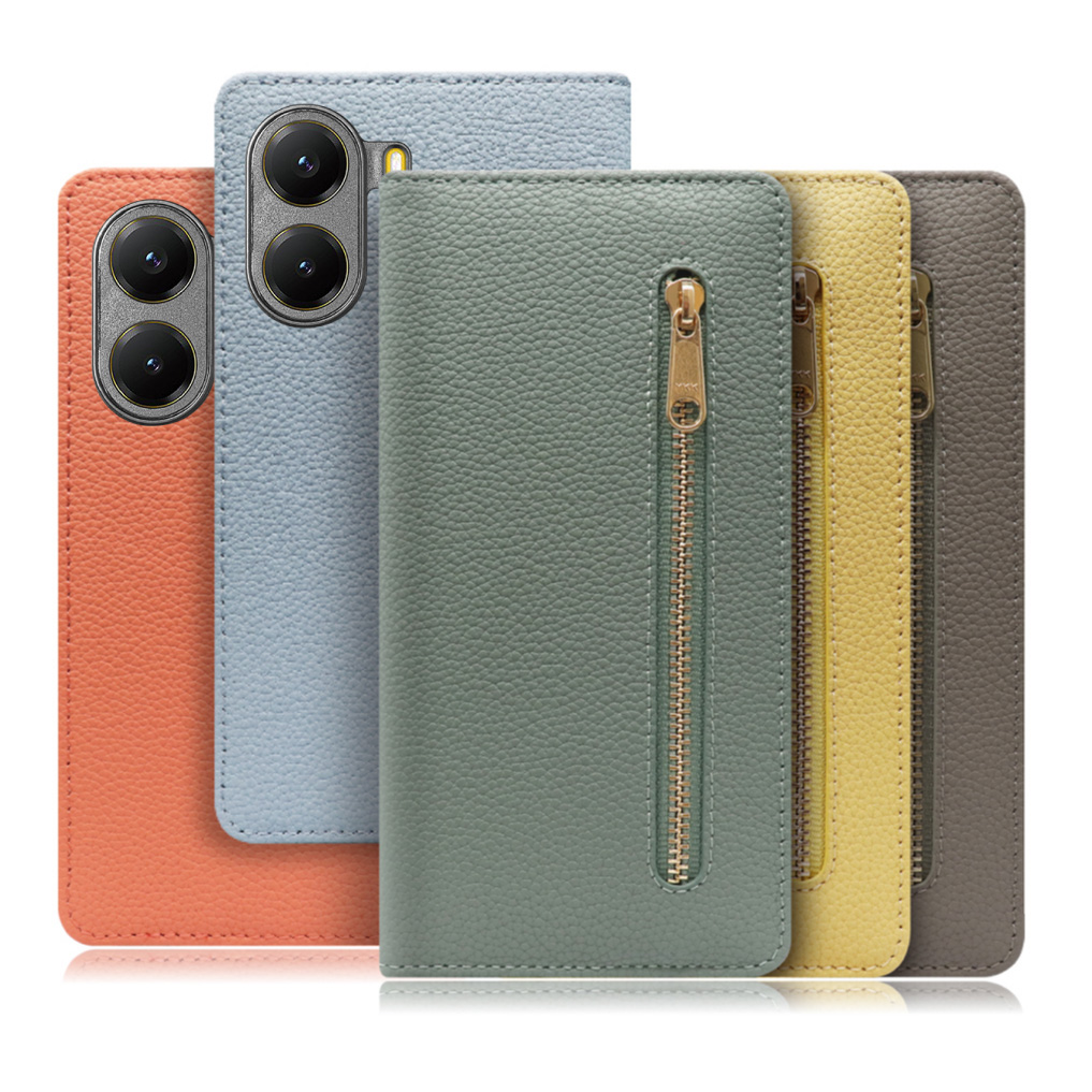 [ LOOF POCKET ] POCO X7 Pro Xiaomi スマホケース ケース カバー 手帳型ケース カード収納 本革 マグネットなし ベルトなし ポケット ファスナー [ POCO X7 Pro ]