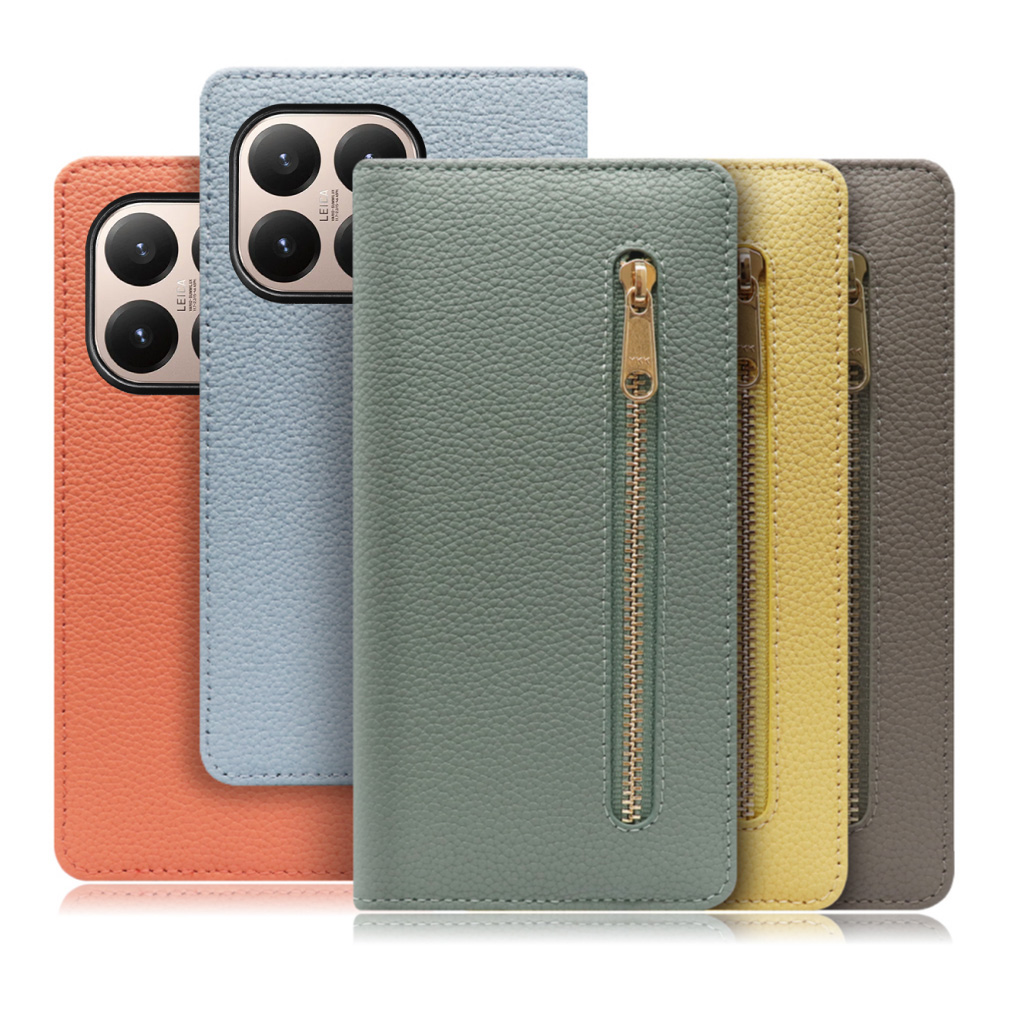 [ LOOF POCKET ] Xiaomi 15T シャオミ 15T スマホケース ケース カバー 手帳型ケース カード収納 本革 マグネットなし ベルトなし ポケット ファスナー [ Xiaomi 15T ]