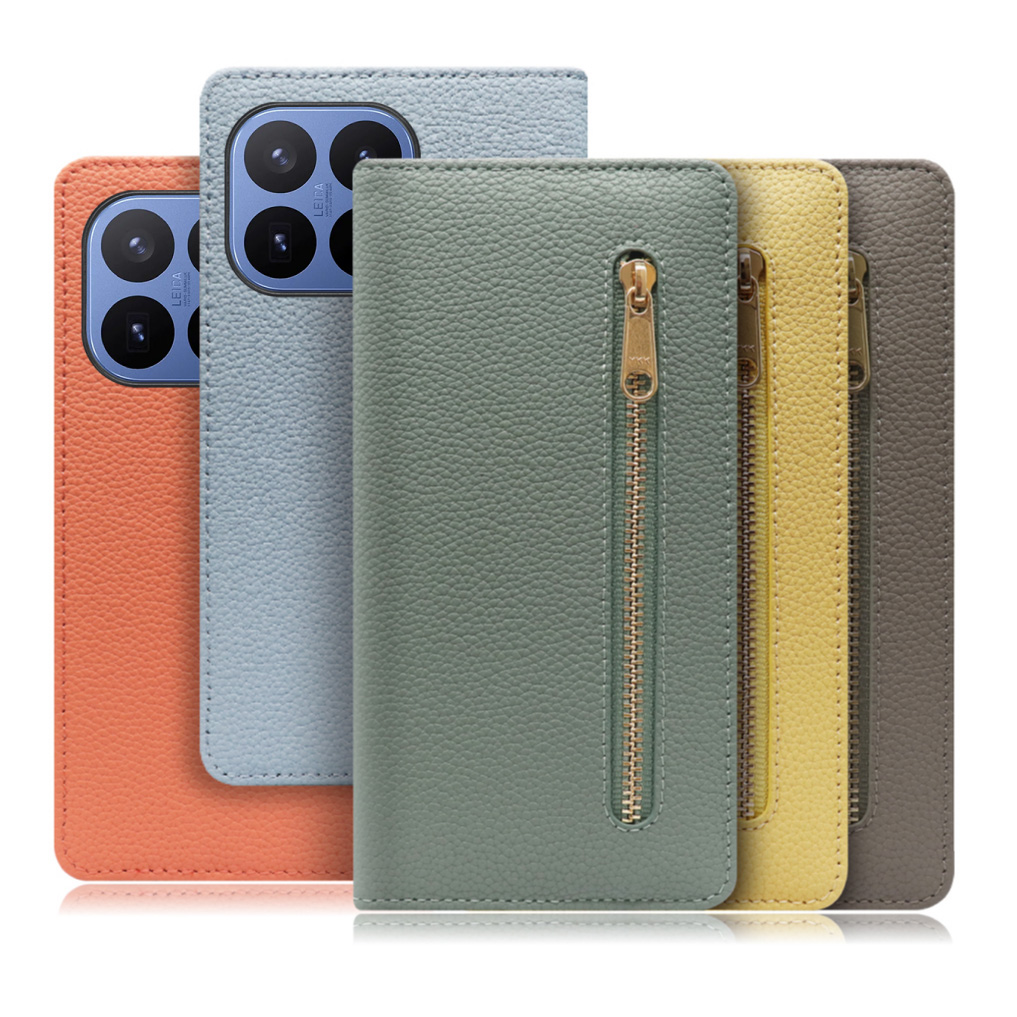 [ LOOF POCKET ] Xiaomi 17T Pro シャオミ スマホケース ケース カバー 手帳型ケース カード収納 本革 マグネットなし ベルトなし ポケット ファスナー [ Xiaomi 17T Pro ]