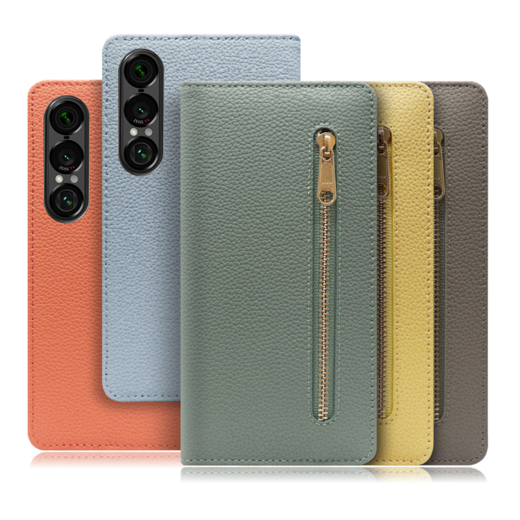 [ LOOF POCKET ] Xperia 1 VII SO-51F スマホケース ケース カバー 手帳型ケース カード収納 本革 マグネットなし ベルトなし ポケット ファスナー [ Xperia 1 VII ]