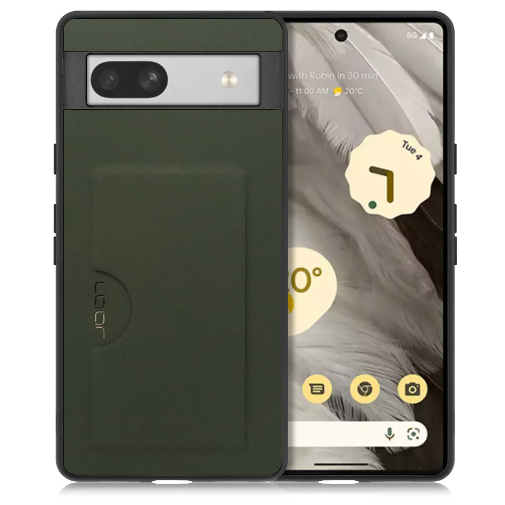 [ LOOF SKIN SLIM-SLOT ] Google Pixel 7a googlepixel7a pixel7a スマホケース 背面 ケース カバー ハードケース カード収納 PUレザー ストラップホール [ Google Pixel 7a / エバーグリーン ]