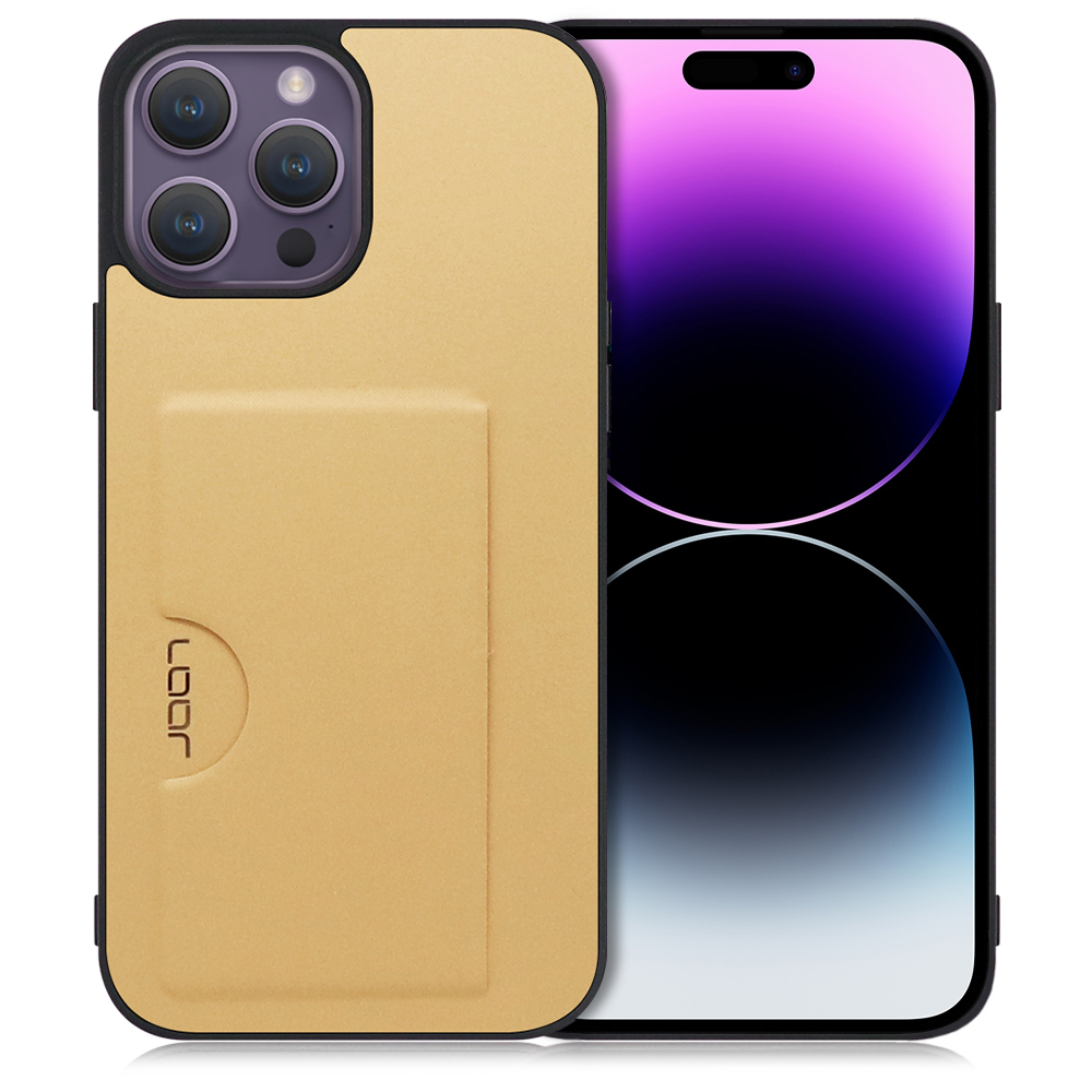 LOOF SKIN SLIM-SLOT Series iPhone 14 Pro Max 用 [ゴールド] スマホケース スマホカバー 背面カード 収納付き 薄い ポケット カード収納