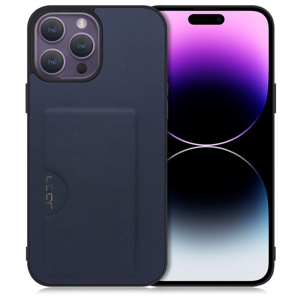 LOOF SKIN SLIM-SLOT Series iPhone 14 Pro Max 用 [ネイビー] スマホケース スマホカバー 背面カード 収納付き 薄い ポケット カード収納
