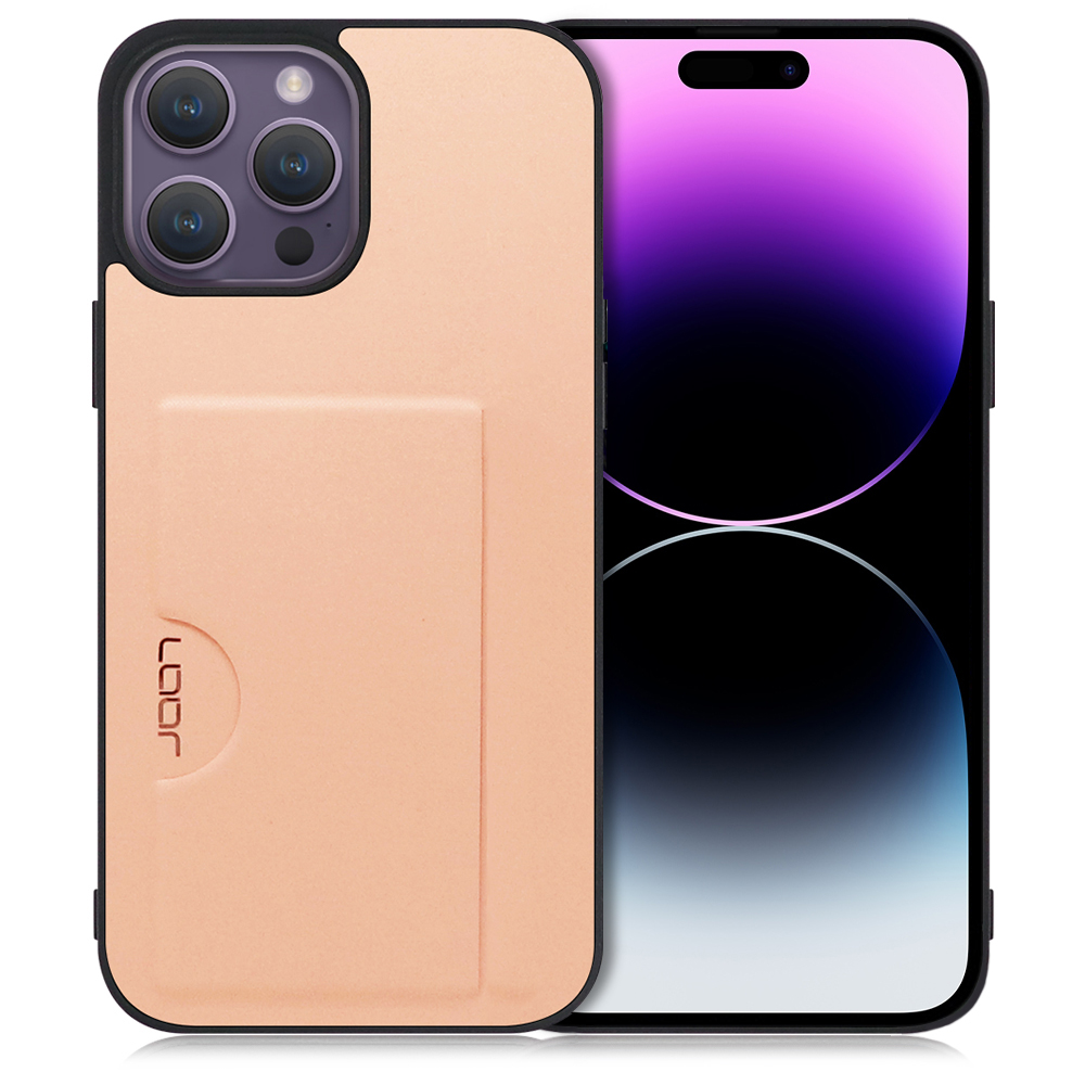 LOOF SKIN SLIM-SLOT Series iPhone 14 Pro Max 用 [アンバーローズ] スマホケース スマホカバー 背面カード 収納付き 薄い ポケット カード収納
