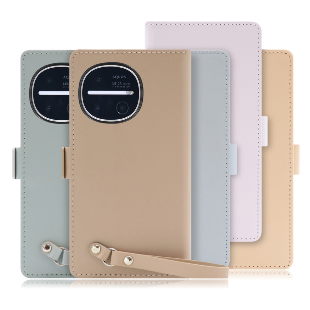 [ LOOF MACARON ] AQUOS R11 SH-51G SH-M35 スマホケース ケース カバー 手帳型ケース カード収納 ストラップ ベルト付き マグネット付き 本革 [ AQUOS R11 ]