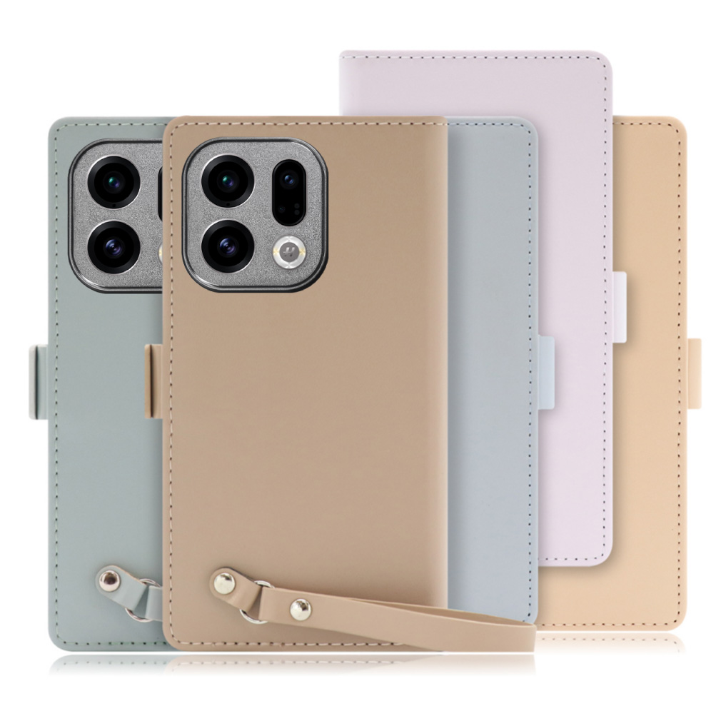 [ LOOF MACARON ] OPPO Find X9 OPG07 CPH2797 スマホケース ケース カバー 手帳型ケース カード収納 ストラップ ベルト付き マグネット付き 本革 [ OPPO Find X9 ]