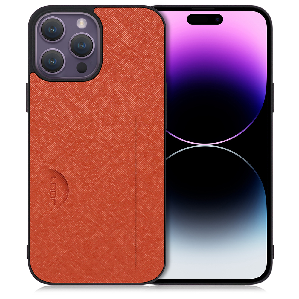 LOOF CASUAL-SLOT Series iPhone 14 Pro Max 用 [オレンジ] スマホケース ストラップホール カード収納 カード 収納付き ポケット ポケット付き