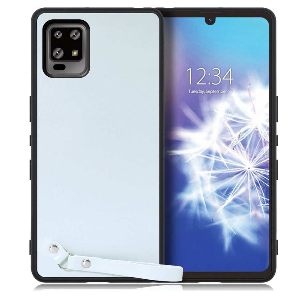 [ LOOF MACARON-SHELL ] AQUOS zero6 /SHG04 zero 6 スマホケース 背面 ケース カバー ハードケース ストラップ付き 本革 ストラップホール [ AQUOS zero6 / シャーベットブルー ]