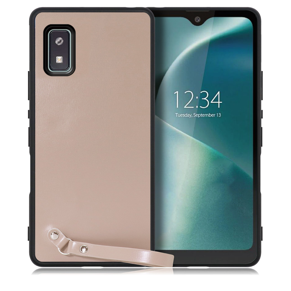 [ LOOF MACARON-SHELL ] AQUOS wish2 / AQUOS wish  スマホケース 背面 ケース カバー ハードケース ストラップ付き 本革 ストラップホール [ AQUOS wish/wish2 / モンブランキャメル ]
