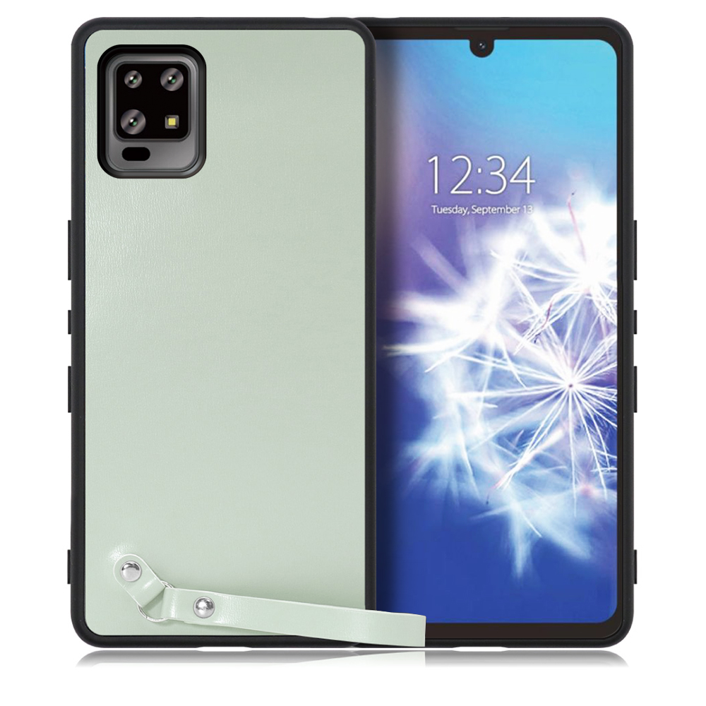[ LOOF MACARON-SHELL ] AQUOS zero6 /SHG04 zero 6 スマホケース 背面 ケース カバー ハードケース ストラップ付き 本革 ストラップホール [ AQUOS zero6 / アイスグリーン ]