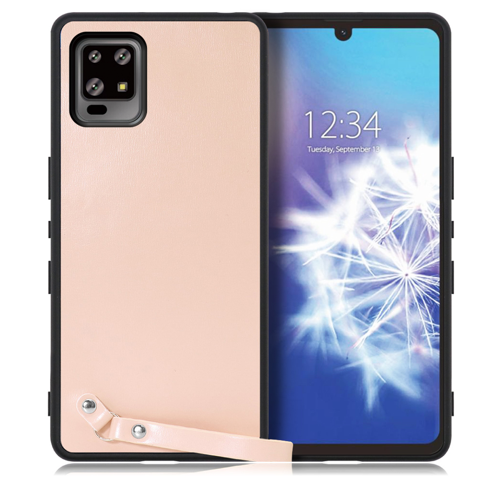 [ LOOF MACARON-SHELL ] AQUOS zero6 /SHG04 zero 6 スマホケース 背面 ケース カバー ハードケース ストラップ付き 本革 ストラップホール [ AQUOS zero6 / ピーチピンク ]