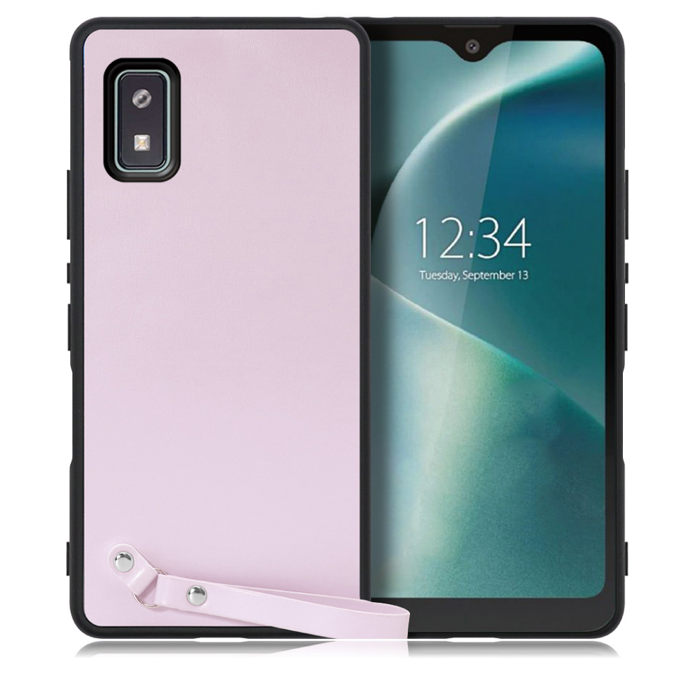 [ LOOF MACARON-SHELL ] AQUOS wish2 / AQUOS wish  スマホケース 背面 ケース カバー ハードケース ストラップ付き 本革 ストラップホール [ AQUOS wish/wish2 / ブルーベリーパープル ]