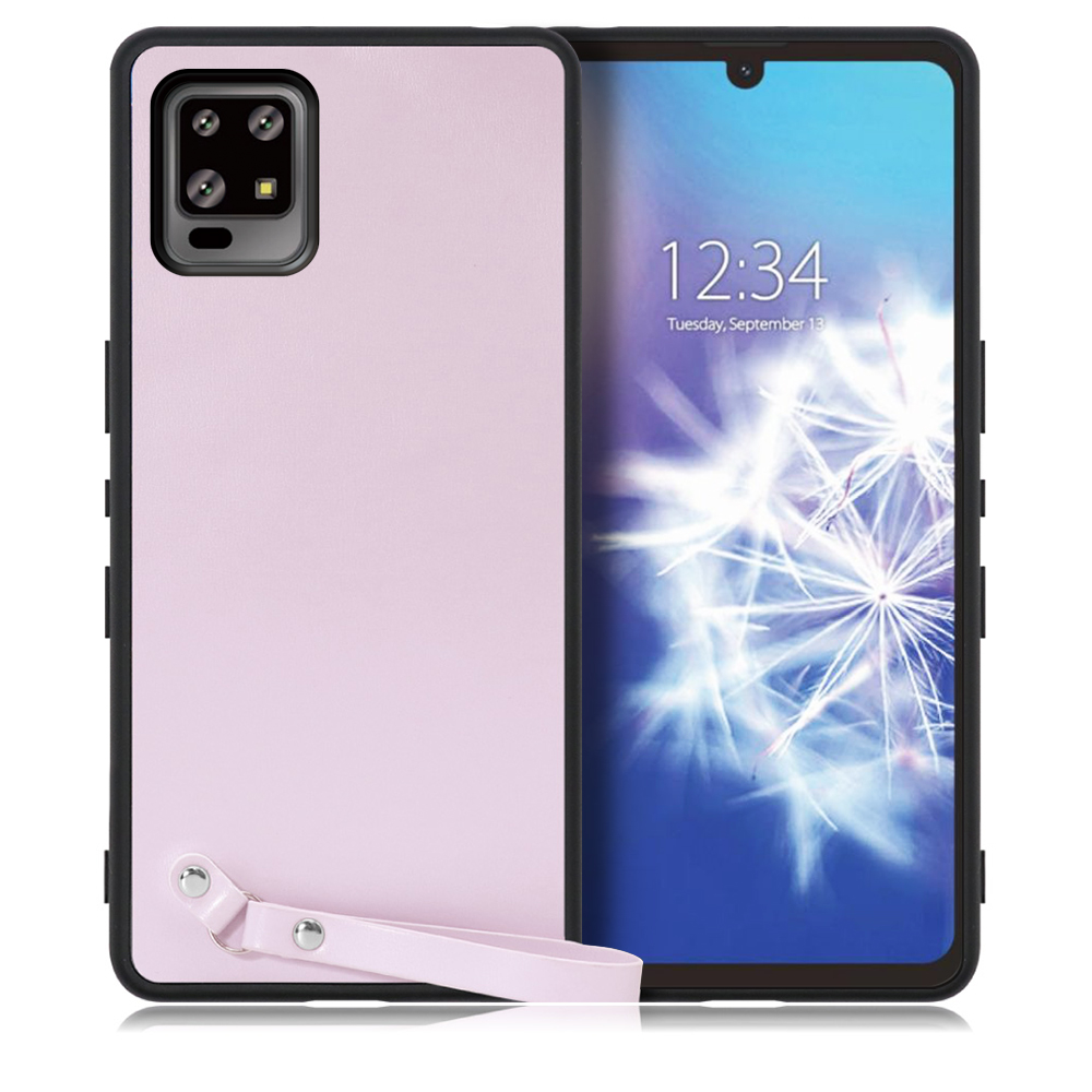 [ LOOF MACARON-SHELL ] AQUOS zero6 /SHG04 zero 6 スマホケース 背面 ケース カバー ハードケース ストラップ付き 本革 ストラップホール [ AQUOS zero6 / ブルーベリーパープル ]