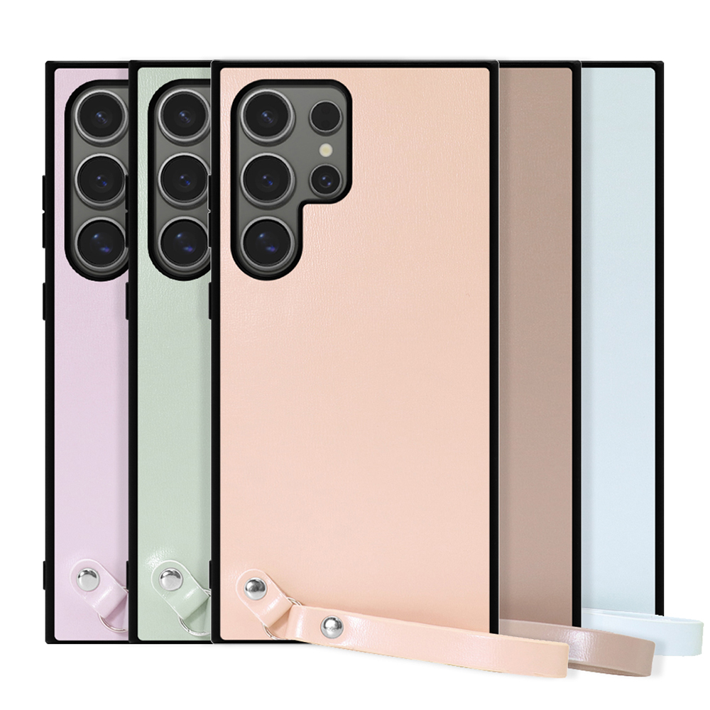 [ LOOF MACARON-SHELL ] Galaxy S24 Ultra s24ultra スマホケース 背面 ケース カバー ハードケース ストラップ付き 本革 ストラップホール [ Galaxy S24 Ultra ]