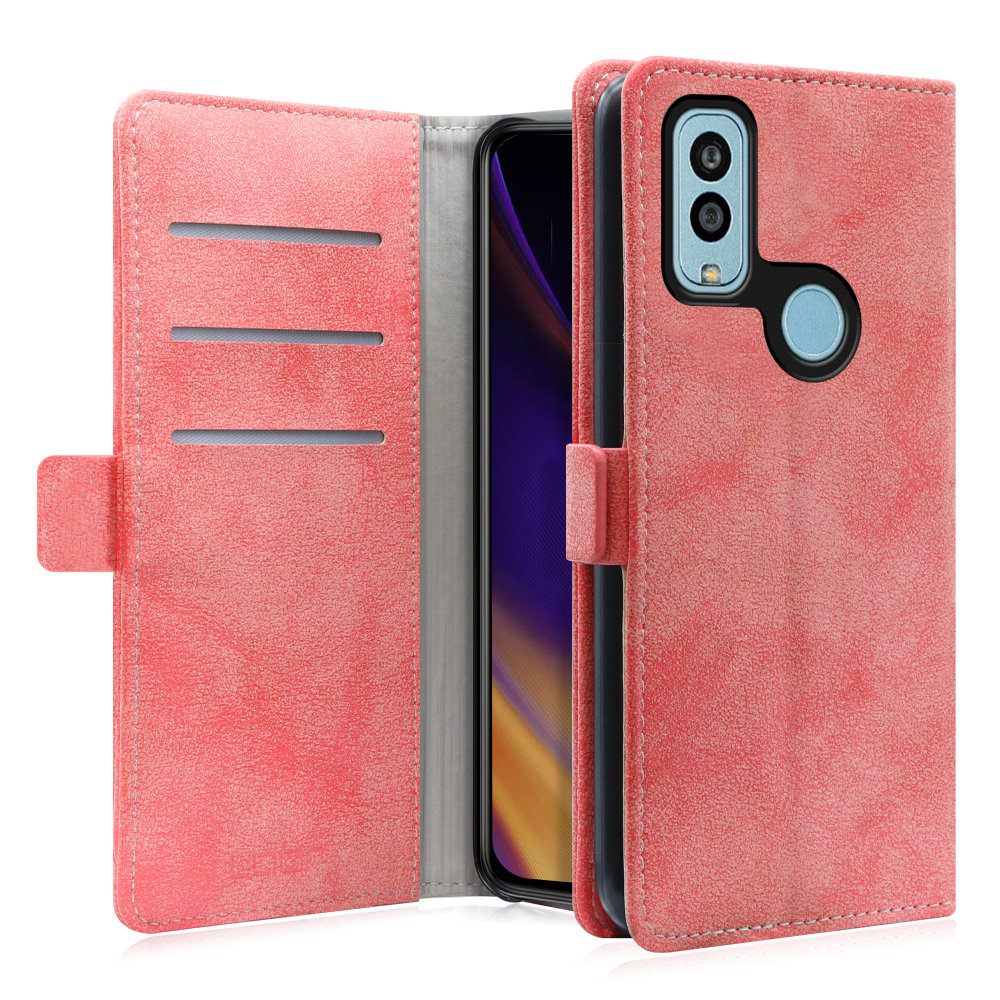 [ LOOF SIKI-MAG ] Android One S10 / S10-KC androidones10 androidone スマホケース ケース カバー 手帳型ケース カード収納 ベルト付き マグネット付き [ Android One S10 / スプリングピンク ]