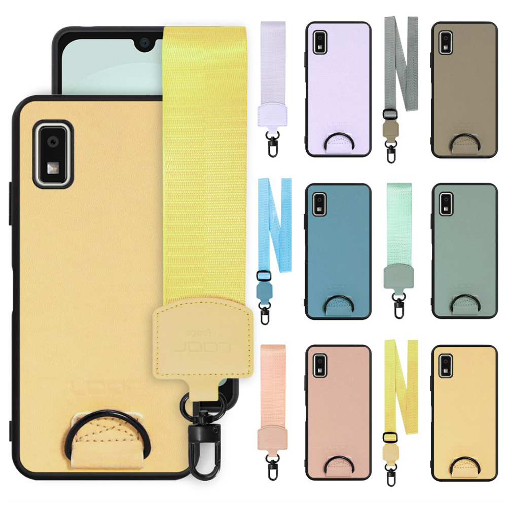 [ LOOF STRAP-SHELL ] AQUOS wish3 SH-53D / A303SH / A302SH  スマホケース 背面 ケース カバー ハードケース ショルダー スマホショルダー ストラップ 肩掛け 首掛け 本革 [ AQUOS wish3 ]