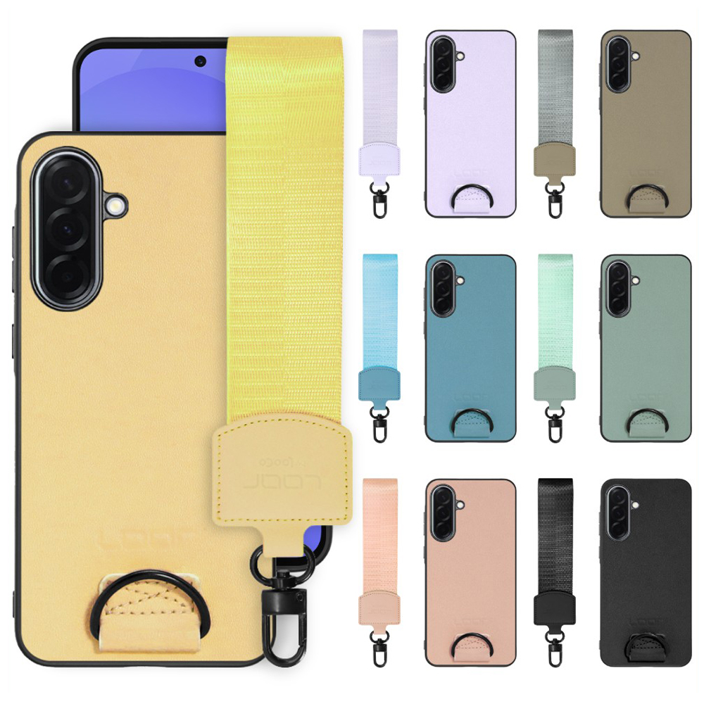 [ LOOF STRAP-SHELL (ショートVer.) ] Galaxy A36 5G SC-54F スマホケース 背面 ケース カバー ハードケース ハンドストラップ  本革 [ Galaxy A36 5G ]