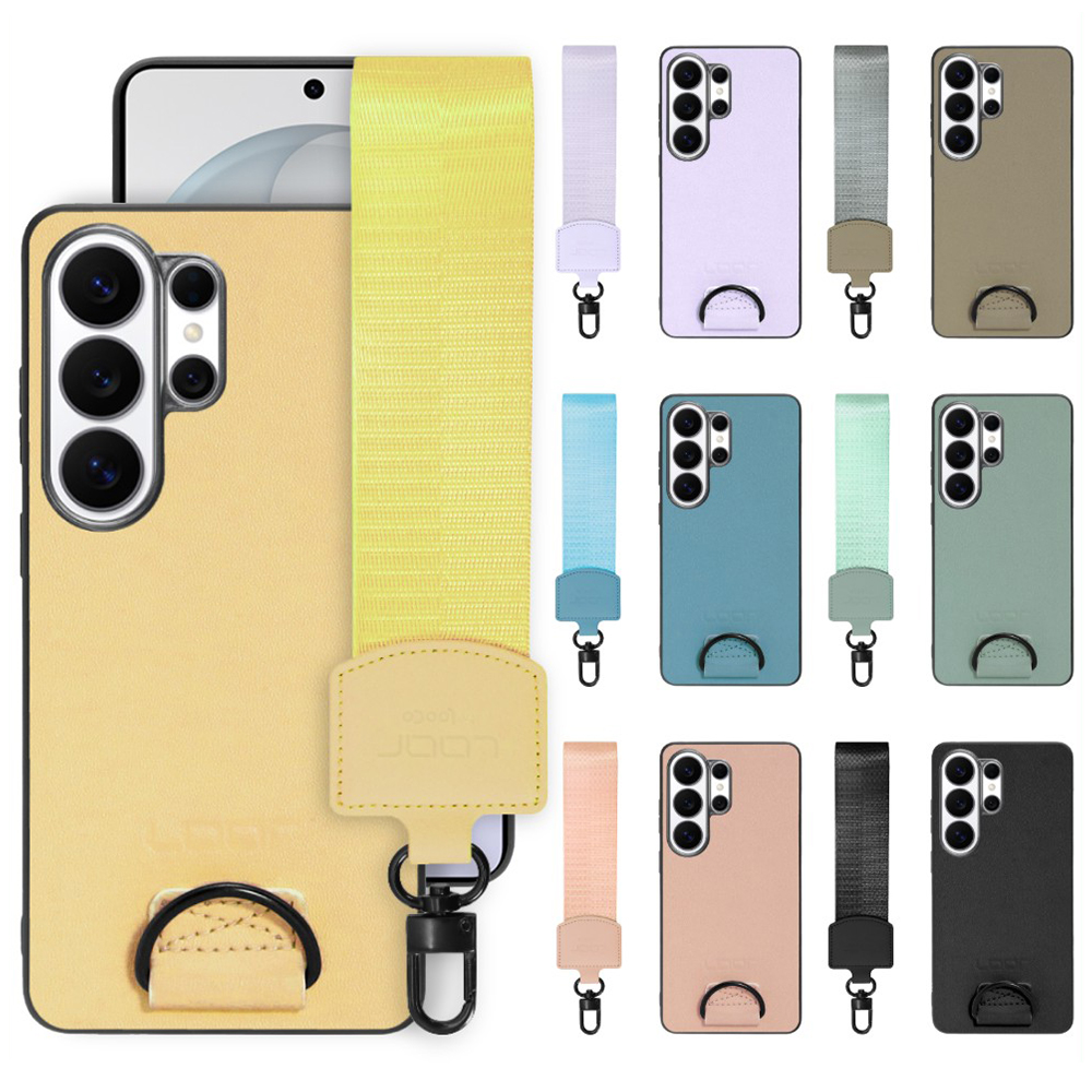 [ LOOF STRAP-SHELL (ショートVer.) ] Galaxy S26 Ultra Samsung SC-53G スマホケース 背面 ケース カバー ハードケース ハンドストラップ  本革 [ Galaxy S26 Ultra ]