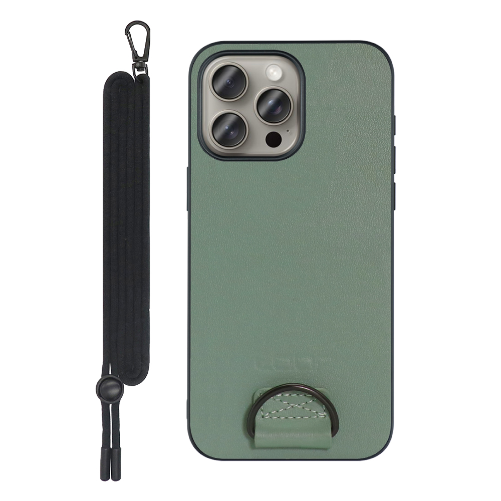 スマホショルダー スマホ ネックストラップ レザー 革 iPhone 黒 - 2