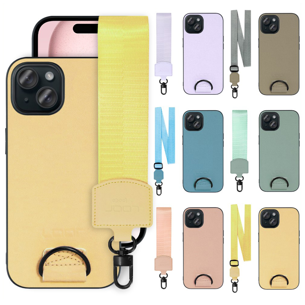 [ LOOF STRAP-SHELL ] iPhone 15 iPhone15 アイフォン15 iPhone 15 アイフォン 15 スマホケース 背面 ケース カバー ハードケース ショルダー スマホショルダー ストラップ 肩掛け 首掛け 本革 [ iPhone 15 ]