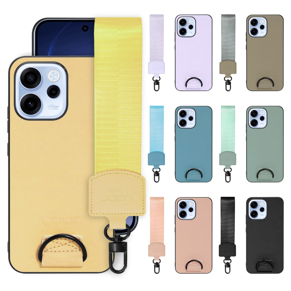 [ LOOF STRAP-SHELL (ショートVer.) ] OPPO Reno15 A CPH2801 A601OP スマホケース 背面 ケース カバー ハードケース ハンドストラップ  本革 [ OPPO Reno15 A ]