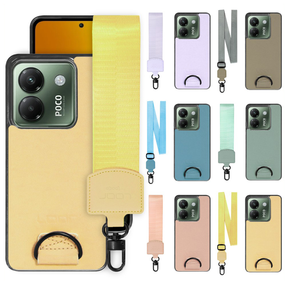 [ LOOF STRAP-SHELL ] POCO M7 Pro 5G Xiaomi シャオミ スマホケース 背面 ケース カバー ハードケース ショルダー スマホショルダー ハンドストラップ  本革 [ POCO M7 Pro 5G ]