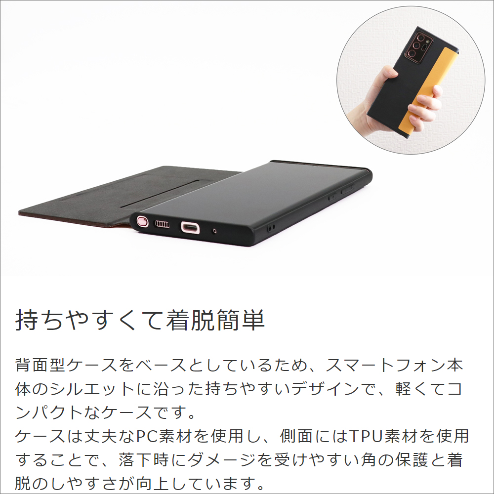 [ LOOF SLIM-FIT ] Galaxy A54 5G  スマホケース 背面 ケース カバー 手帳型 ハードケース カード収納 マグネットなし ストラップホール [ Galaxy A54 5G ]