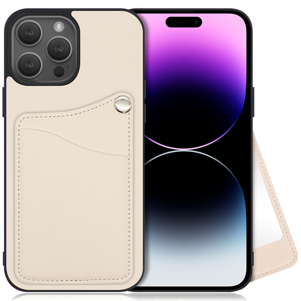 LOOF MODULE-MIRROR Series iPhone 14 Pro 用 [ホワイトリリー] スマホケース ハードケース ミラー 鏡 キャッシュレス FeliCa対応 スマート決済 かざすだけ